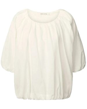 Rabens Saloner Elegante Voile Blouse Wit - Naturel