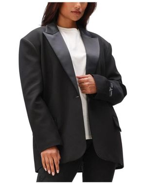 Alix The Label Jassen ,Zwart ,Polyester Woven Oversized Mix Blazer