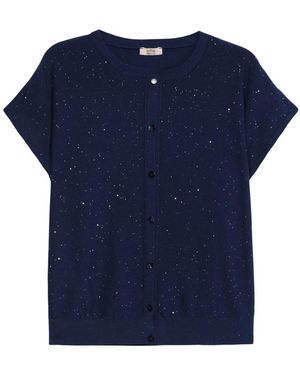 Oltre Kort Vest Met Pailletten - Blauw