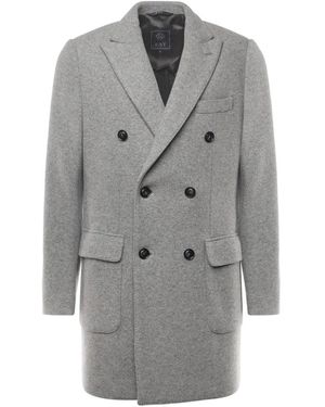 Fay Double-Breasted Coats - Grey