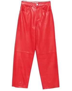 Rohe Broeken ,Rood ,Leer Rode Klassieke Straight Leg Jeans
