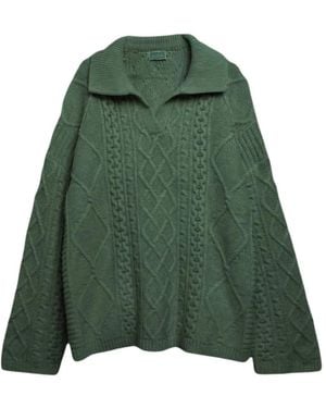 Guess Grüner zopfmusterpullover