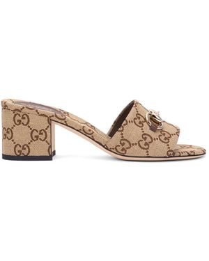 Gucci Heeled Mules - Brown