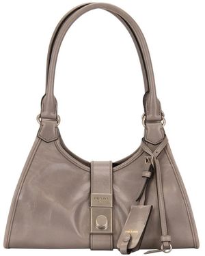 Prada Tassen ,Grijs ,Leer Re-Edition 2002 Tas