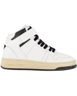 Saint Laurent Bicolor High-Top Schnürsneaker - Weiß