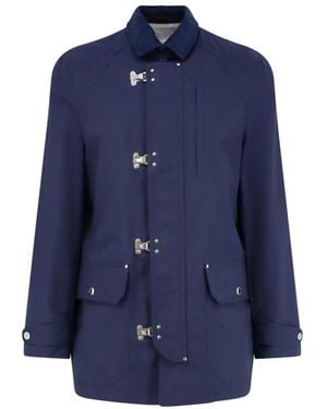 Brunello Cucinelli Techno Katoenen Gabardine Jas - Blauw