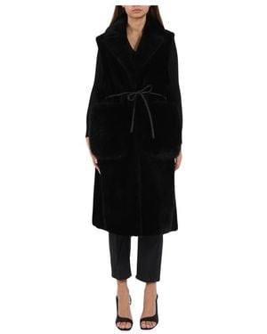 Blancha Belted Coats - Black