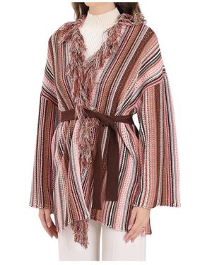 Akep Truien & Vesten ,Veelkleurig ,Wol Cardigan - Roze