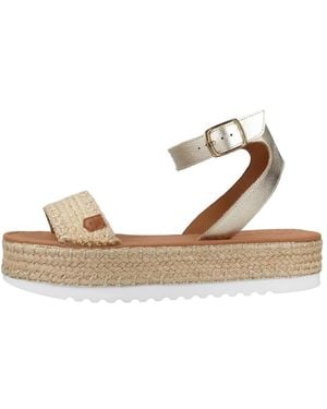 POPA Schoenen ,Geel ,Katoen Kalamis Flat Sandal - Metallic