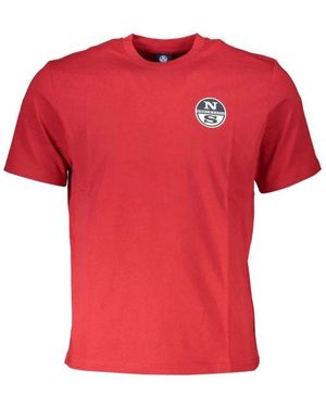 North Sails Rotes Baumwoll-Print-Logo-T-Shirt