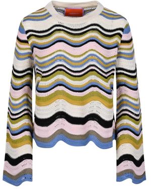 La DoubleJ Chevron Crop Sweater - Meerkleurig