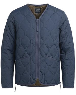 Taion Fitness ,Blauw ,Military Zip V-Hals Donsjack