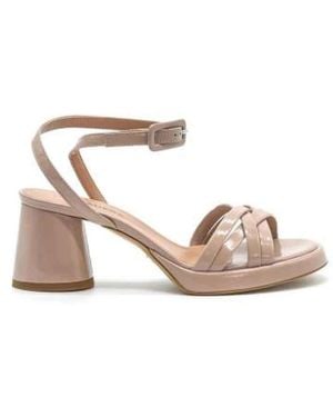 Halmanera Schoenen ,Leer Nude Plateau Sandal - Roze