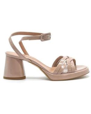 Halmanera Schoenen ,Leer Nude Plateau Sandal - Roze