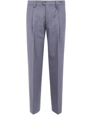 Michael Coal Wilson.5020 Pantalon Met Plooien En 22 Cm Broekspijp - Blauw
