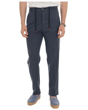 Kiton Slim-Fit Trousers - Blue