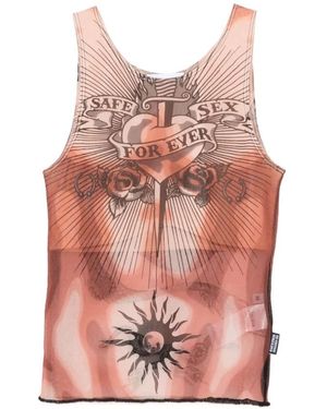 Jean Paul Gaultier Tops ,Veelkleurig ,Nylon Mouwtjesloze Top - Roze