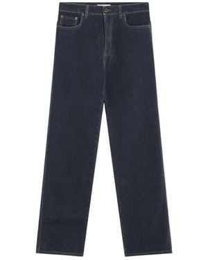 Miu Miu Flocked Denim Jeans - Blau