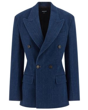 DSquared² Double-Breasted Blazer - Blauw
