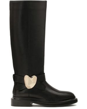 Kazar Schwarze Flache Stiefel Mit Schmuckverzierung