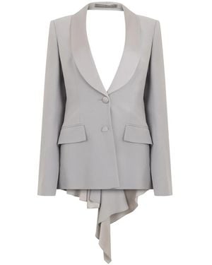 Alberta Ferretti Jassen ,Grijs ,Jas Met Asymmetrische Snit