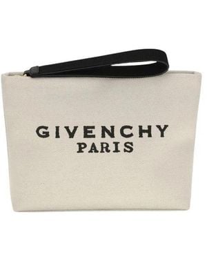 Givenchy Canvas Pochette Met Leren Band - Wit