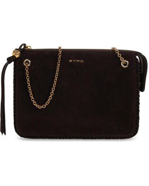 Etro Suède Tas Met Logo - Zwart