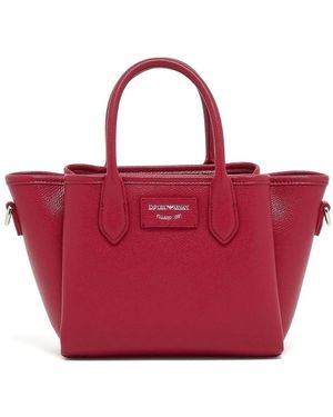 Emporio Armani Rote Pebble Texture Schultertasche