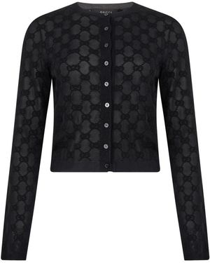 Gucci Fijne Crêpe Viscose Cardigan - Zwart