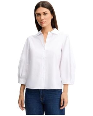 Joop! Popeline-Bluse Mit Kurzen Ärmeln - Weiß