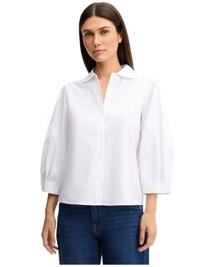 Joop! Overhemden ,Wit ,Katoen Poplin Blouse Met Korte Mouwen