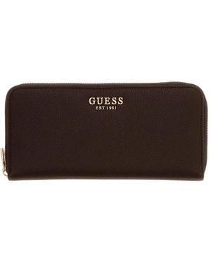 Guess Accessoires ,Bruin ,Leer Portemonnee Met Rits