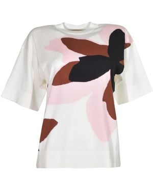 Plan C Tops ,Veelkleurig ,Sweater - Wit