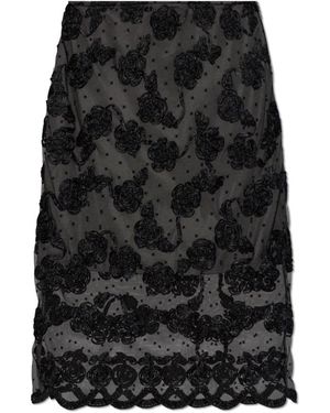 ROTATE BIRGER CHRISTENSEN Rokken ,Zwart ,Polyester Rok Met Bloemenmotief