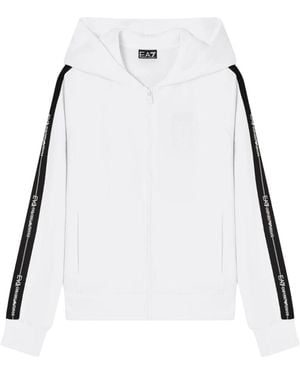 EA7 Hoodies & Sweatvesten ,Wit ,Zip-Throughs