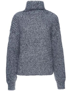 Manila Grace Jersey De Cuello Alto Elegante, Mujer, Talla - Azul