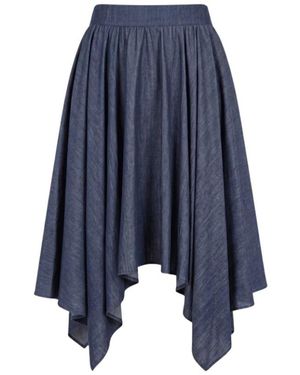 Trussardi Asymmetrische Denim Midi-Rok - Blauw