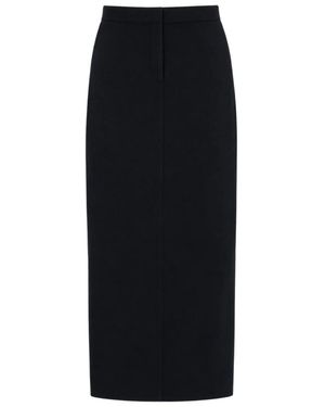 Norma Kamali Rokken ,Zwart ,Polyester Flat Front Straight Skirt