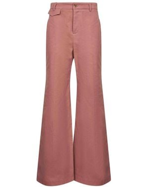パンツ CHLOE Women Straight Pants CH25UPA03012 6H9 PINK Chloé - Girls Pink Linen & Cotton Twill Trousers