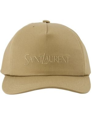 Saint Laurent Bestickte baumwollkappe - Natur