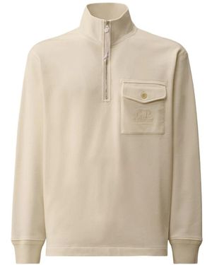 C.P. Company Hoodies & Sweatvesten ,Wit ,Zip-Throughs - Naturel