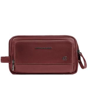 Piquadro Kulturbeutel Aus Leder - Rot