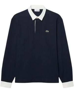 Lacoste Tops ,Blauw ,Katoen Relaxed Fit Jersey Rugby Polo