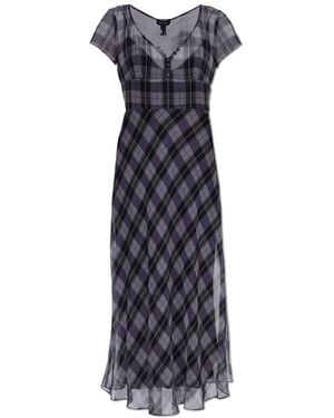 Marc Jacobs Kleedjes ,Paars ,Lange Jurk Met Ruitpatroon - Blauw