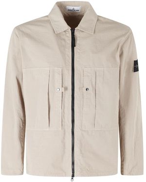 Stone Island Ripstop Zip Overshirt - Natur
