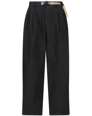 White Sand Straight Trousers - Negro