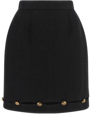 Versace Rokken ,Zwart ,Wol Medusa Head-Button Mini Rok