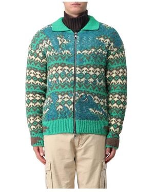 ANDERSSON BELL Fair Isle Zipup Cardigan Sweater - Grün