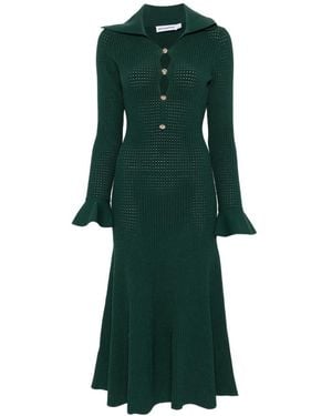 Self-Portrait Knitted Dresses - Green