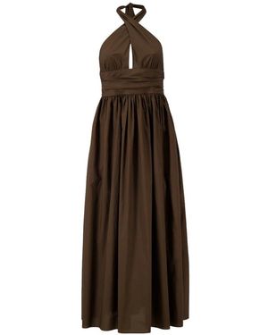 Matteau Kleid Mit Schlüsselloch-Ausschnitt Und Neckholder - Braun